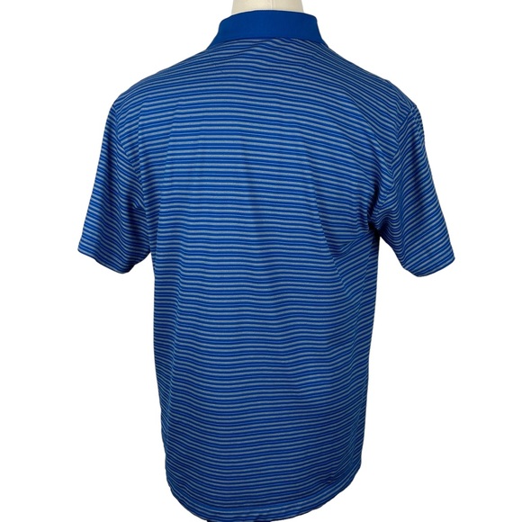 Men's Nike Fit-Dry Polyester/Nylon Blend Blue‎ & Grey Striped Polo XXL - Picture 7 of 8